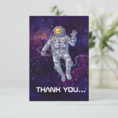 Birthday. Astronaut in de ruimte met Sterren & Gal Kaart (Staand voorkant)