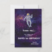 Birthday. Astronaut in de ruimte met Sterren & Gal Kaart (Achterkant)