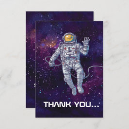 Birthday. Astronaut in de ruimte met Sterren & Gal Kaart