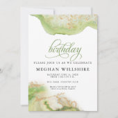 Birthday August Peridot Waterverf Geode Kaart (Voorkant)