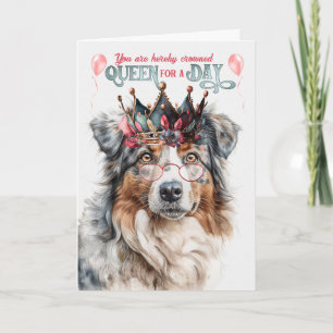 Birthday Australian Shepherd Dog Queen voor een da Kaart