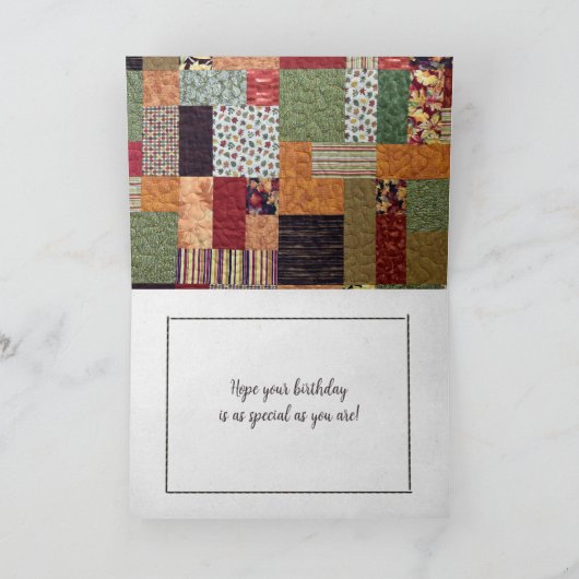 Birthday Autumn Quilt Kaart (Binnen)