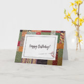Birthday Autumn Quilt Kaart (Gele Bloem)