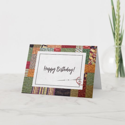 Birthday Autumn Quilt Kaart (Voorkant)