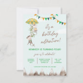 Birthday-avontuur, apen, bergen, Birthday Kaart (Voorkant)