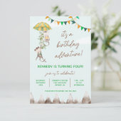 Birthday-avontuur, apen, bergen, Birthday Kaart (Staand voorkant)