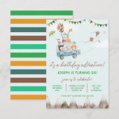 Birthday-avontuur, vliegende dieren, vogeldag kaart (Voorkant / Achterkant)