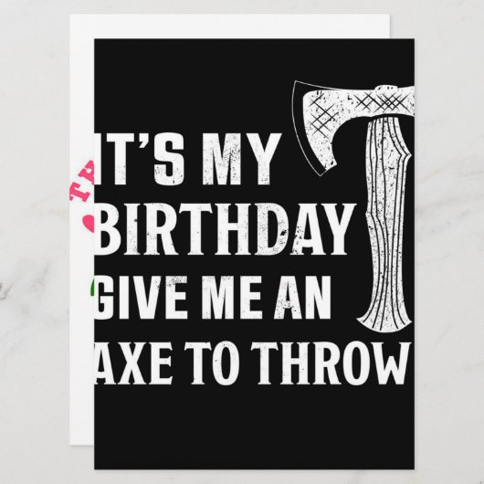 Birthday Axe Throwing Gift Menu (Voorkant / Achterkant)