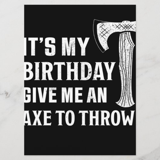 Birthday Axe Throwing Gift Menu (Voorkant)