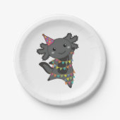 Birthday Axolotl Garland Adult Cloth Face Mask Papieren Bordje (Voorkant)