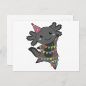 Birthday Axolotl Garland Briefkaart (Voorkant / Achterkant)