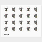 Birthday Axolotl Garland Classic Round Sticker (Vel)
