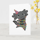 Birthday Axolotl Garland Kaart (Gele Bloem)