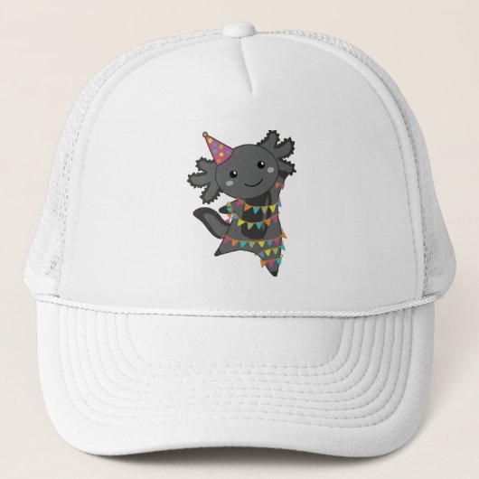 Birthday Axolotl Garland Trucker Pet (Voorkant)