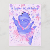 Birthday Baby Kaart Ballerina Hippo - Jouw tekst (Voorkant)