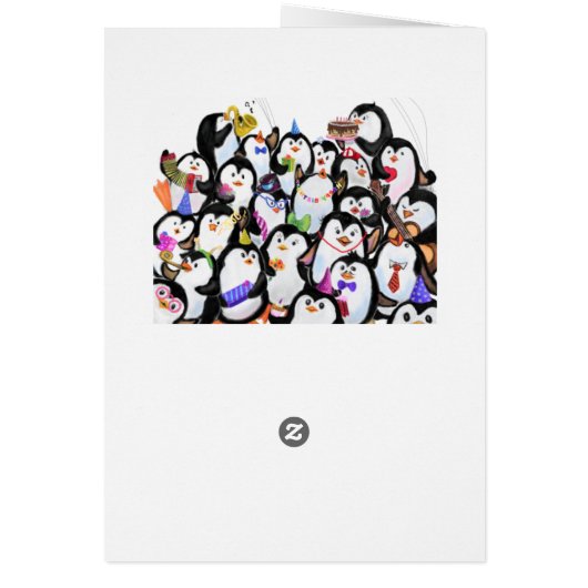 Birthday Baby Kaart Happy Penguins Party Jouw teks (Achterkant)