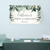 Birthday Backdrop, Waterverf Botanische Greenery Spandoek (Beurs)