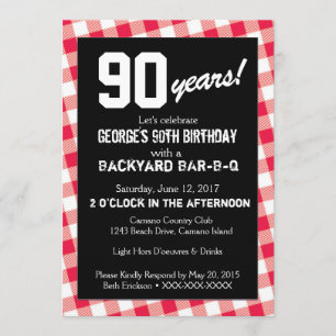 Birthday Backyard BAR-B-Q Uitnodiging