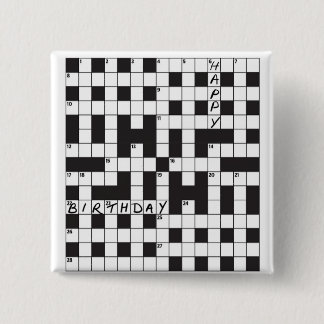 Birthday badge - For crossword lovers Vierkante Button 5,1 Cm