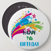 Birthday Badge - Happy 9th Birthday Ronde Button 6,0 Cm (Voorkant /achterkant)