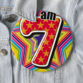 Birthday Badge - Ik ben 7 Ronde Button 6,0 Cm (In situ)
