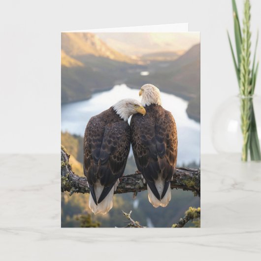 Birthday Bald Eagles Overlooking a Valley Kaart (Voorkant)