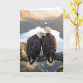 Birthday Bald Eagles Overlooking a Valley Kaart (Gele Bloem)
