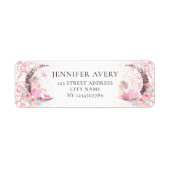 Birthday Ballerina Moon Glitter Return Address Etiket (Voorkant)