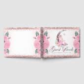 Birthday Ballerina Moon Pastel Pink Glitter Gastenboek (Volledig)