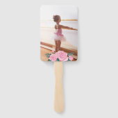 Birthday Ballerina Moon Pastel Roze Glitter Foto Handwaaier (Achterkant)