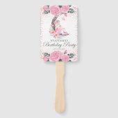 Birthday Ballerina Moon Pastel Roze Glitter Foto Handwaaier (Voorkant)