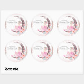 Birthday Ballerina Moon Personalized Luxury Ronde Sticker (Vel)