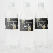 Birthday ballon Faux Folie Gold Pattern Water Bot Waterfles Etiket (Flessen)