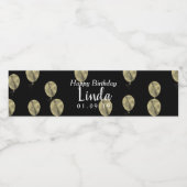 Birthday ballon Faux Folie Gold Pattern Water Bot Waterfles Etiket (Enkel label)