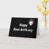 Birthday-ballongezicht op zwart kaart (Gele Bloem)