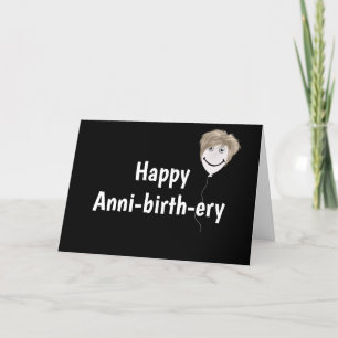 Birthday-ballongezicht op zwart kaart