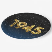 Birthday-ballonnen 1945 in sterren papieren bordje (Gekanteld)