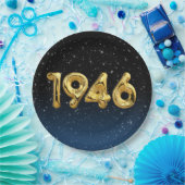 Birthday-ballonnen 1946 in sterren papieren bordje (Feest)