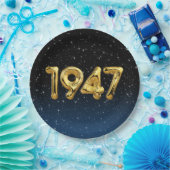 Birthday-ballonnen 1947 in sterren papieren bordje (Feest)