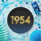 Birthday-ballonnen 1954 in sterren papieren bordje (Feest)