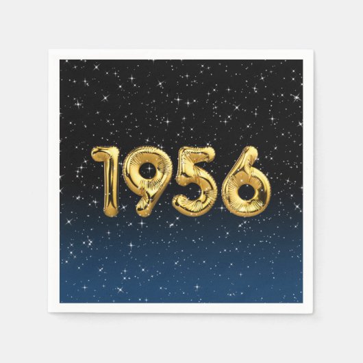Birthday-ballonnen 1956 in sterren servet (Voorkant)