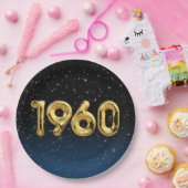 Birthday-ballonnen 1960 in sterren papieren bordje (Feest)