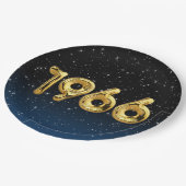 Birthday-ballonnen 1966 in sterren papieren bordje (Gekanteld)