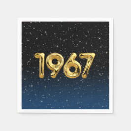 Birthday-ballonnen 1967 in sterren servet