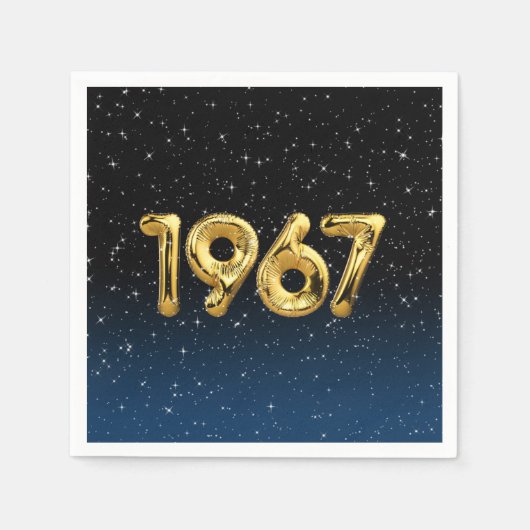 Birthday-ballonnen 1967 in sterren servet (Voorkant)