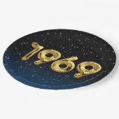 Birthday-ballonnen 1969 in sterren papieren bordje (Gekanteld)