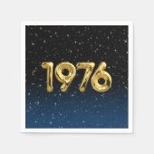 Birthday-ballonnen 1976 in sterren servet (Voorkant)