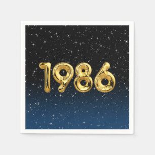 Birthday-ballonnen 1986 in sterren servet