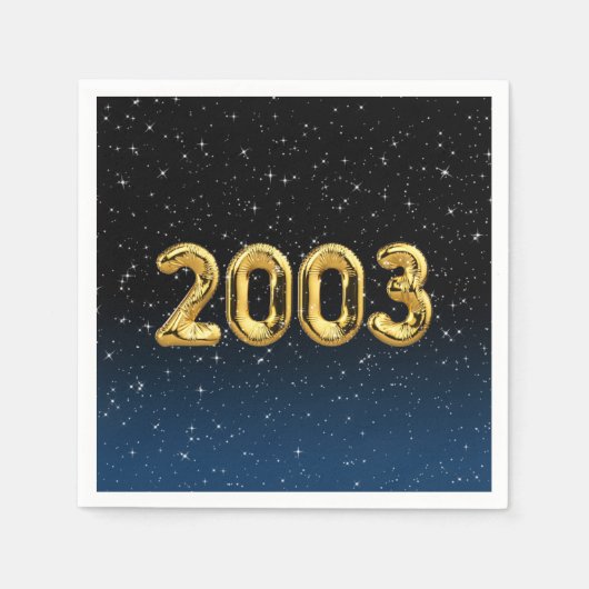 Birthday-ballonnen 2003 in sterren servet (Voorkant)