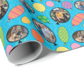 Birthday-ballonnen aangepaste foto-cadeau blauw, h cadeaupapier (Rol Hoek)
